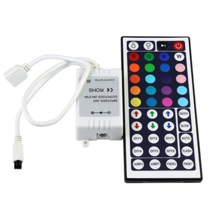 buy 2 pcs lot 44key RGB controller for 3528 5050 LED Strip 44 Keys IR Remote Controller for 5050