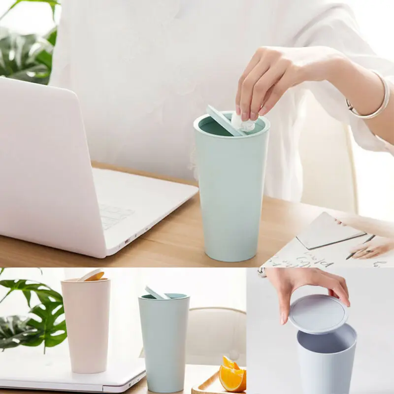 

2019 New Mini Car Office Vehicle Waste Trash Rubbish Bin Can Garbage Dust Case Waste Bins 4 color