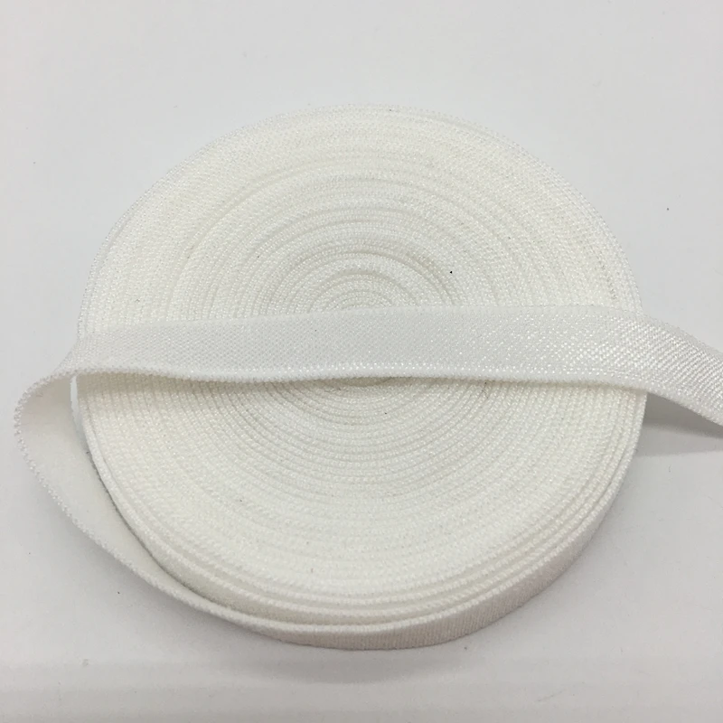 

5Yards/lot 3/8" 10mm White Solid Shiny Satin Elastics Band Headband Bra Strap Dress Sewing Trim