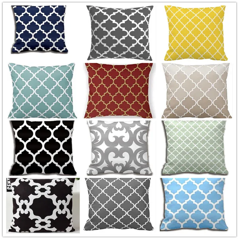 

Morocco Pillow Case Decorative Pillows Cover Geometric Home quatrefoil