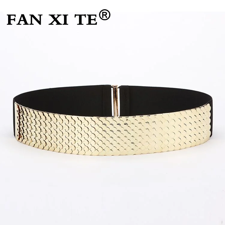 Fashion High Quality Elastic Metal Belts For Women Ladies Dress Belt