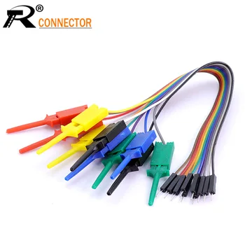 

10sets 25cm Length 10PIN High Efficiency Logic Analyzer Cable Gripper Probe Test Hook Clip Line Kit 5 Colors Mix