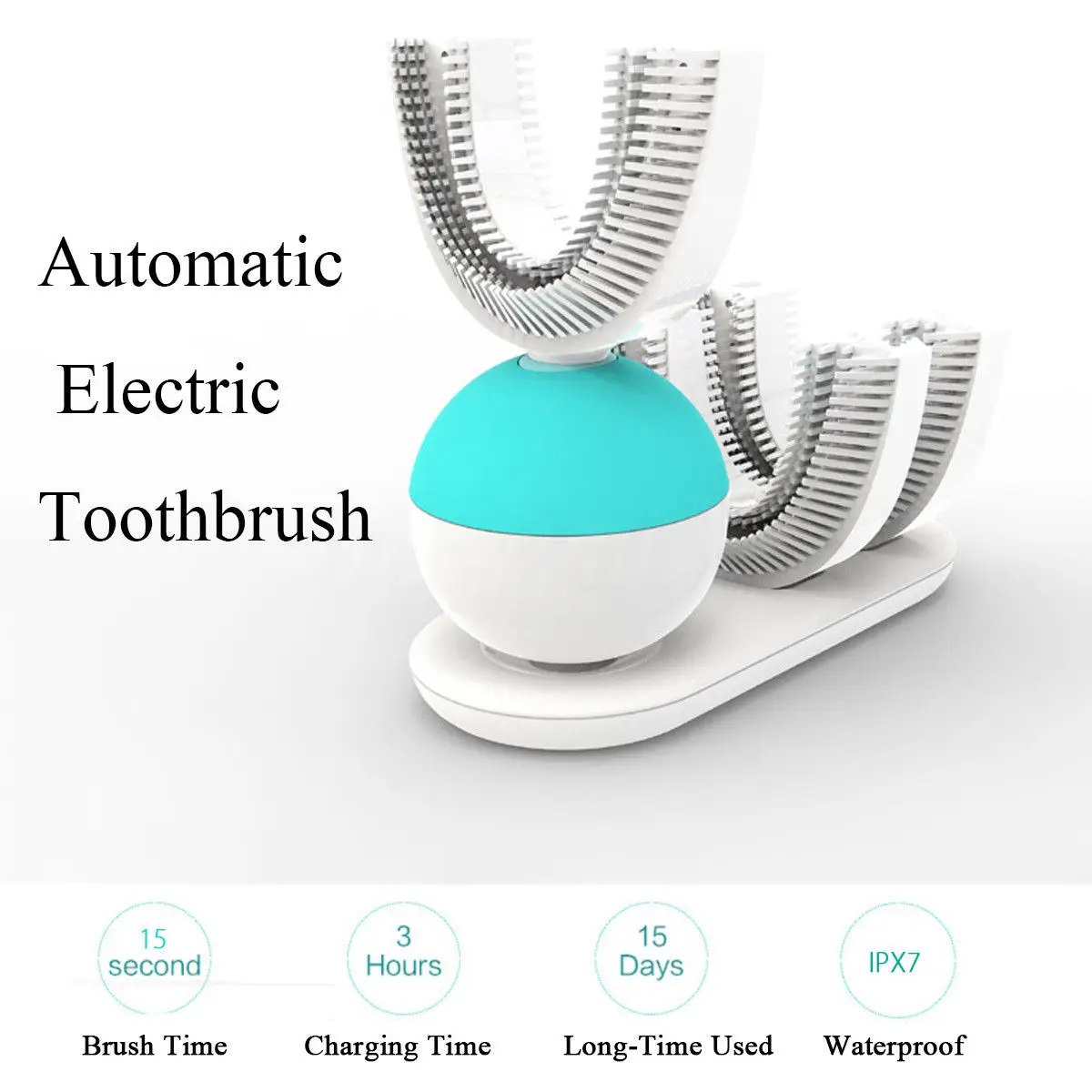 

Rechargeable Automatic Electric Toothbrush fr Teeth Cleaning U Shape Design 2.5W