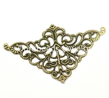 DoreenBeads Antique Bronze Filigree Triangle Wraps Connectors 5cm x 3.2cm(2″x1-1/4″), sold per lot of 100 (B17546), yiwu