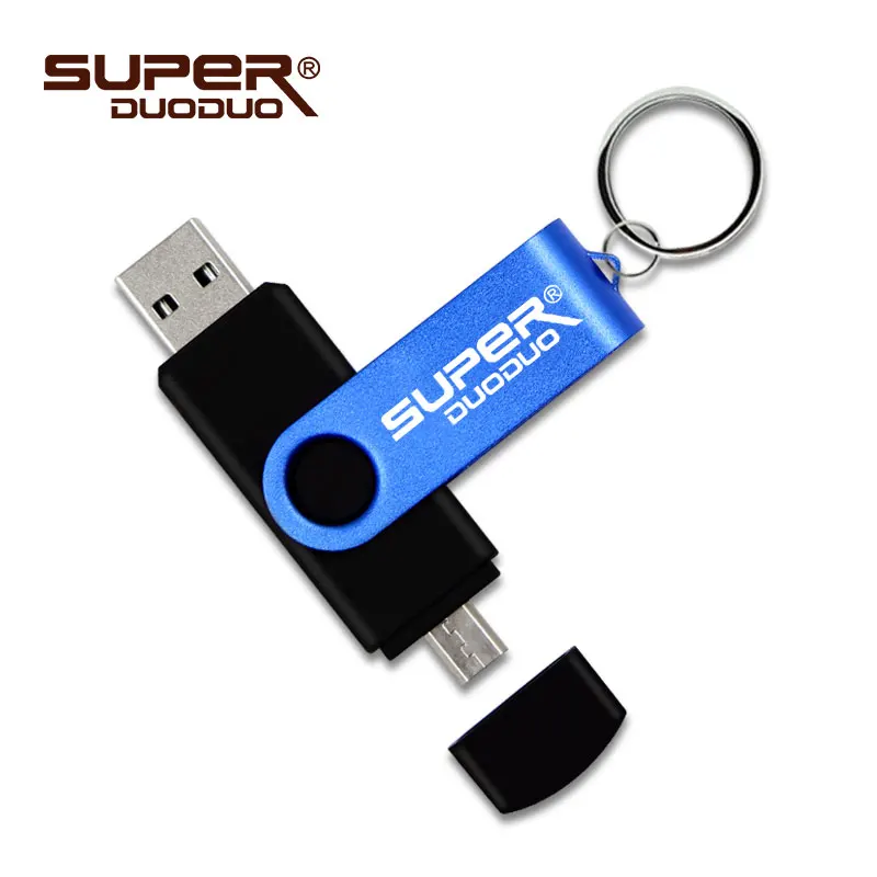 OTG вращающийся usb флеш-накопитель 4 ГБ 8 ГБ 16 ГБ Флешка 32 Гб 64 Гб карта памяти Новая мода флеш-накопитель для компьютера - Цвет: blue