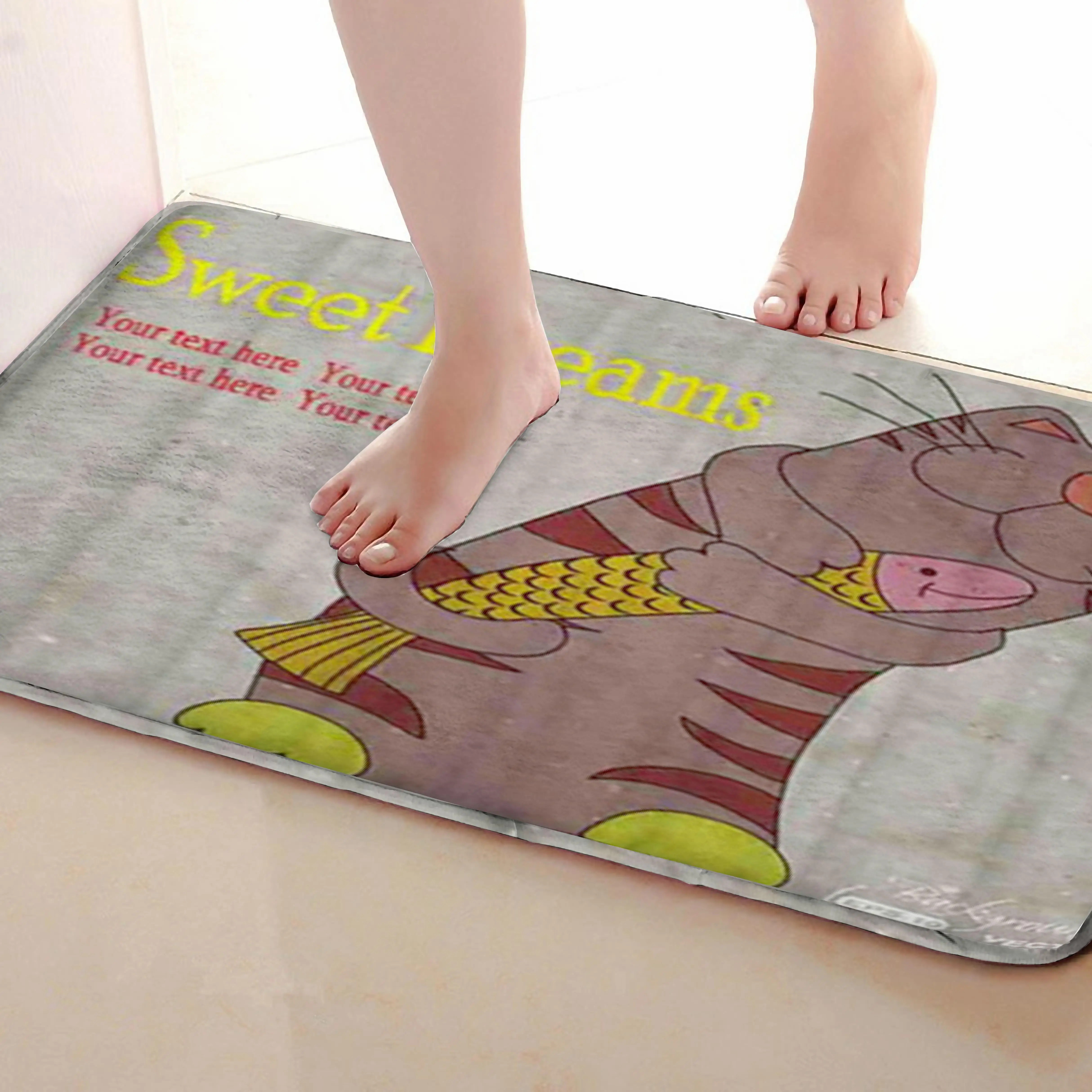 Сладкий сон Стиль Коврик для ванной комнаты, смешной Противоскользящий коврик для ванной, занавески для душа s аксессуары, соответствующие вашей душевой занавеске