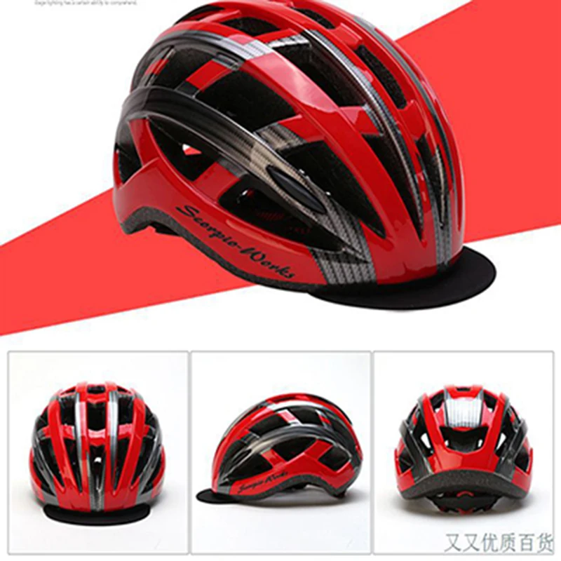 Professional Bicycle Cycling Helmet EPS+PC Ultralight Integrally-molded Breathable Road Bike Helmet with Visor boys-bike
