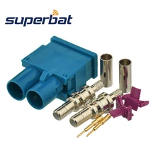 Superbat автомобильный DAB+ Радио gps антенна разъем Fakra Z Двойной Тип Мужской с косичками обжимное крепление RG316 RG174 LMR100