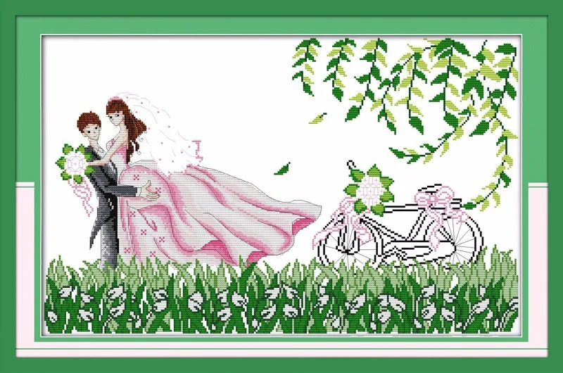 Flash Deal Joy Sunday wedding cross stitch kits needlework Wedding DMC14CT11CT cotton fabric livingroom bedroom deco big deal free shipment 2