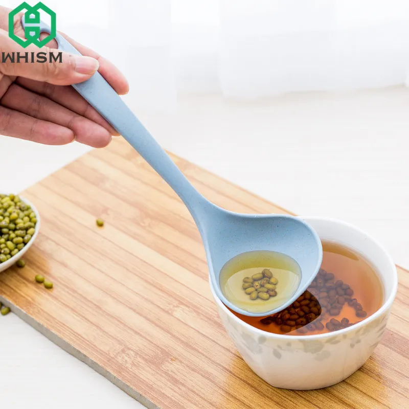 

WHISM Soup Spoon Household Rice Ladles Spoons Tableware Plastic Wheat Straw Healthy Dinnerware Cooking Tools Kitchen Accessories