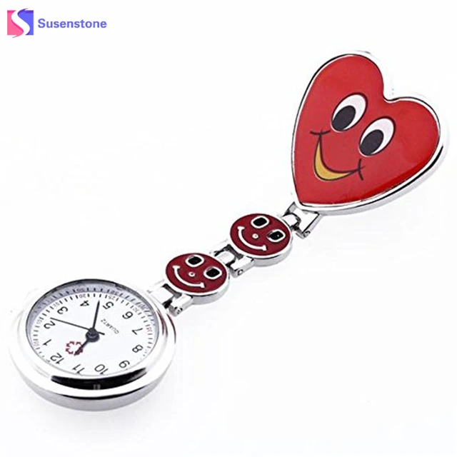 Women Fob Watch Cute Heart Anlog Quartz Movement Nurse Brooch Tunic Pocket Watch Women Fob Watch Cute Heart Anlog Quartz Movement Nurse Brooch Tunic Pocket Watch