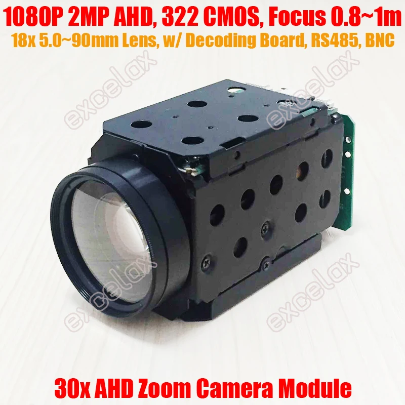 0,8 м-1 м фокусное расстояние 1080P 2MP AHD 18x оптический 30x IMX322 CMOS CCTV модуль камеры с зумом UTC коаксиальный контроль аналоговый HD блок