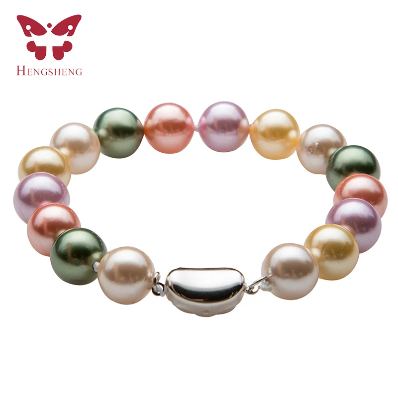 

HENGSHENG Big Size Simulated Pearl Bracelet,18cm Length,7 different Colors,High Luster Strong Light,Fashion Silver Jewelry 2019