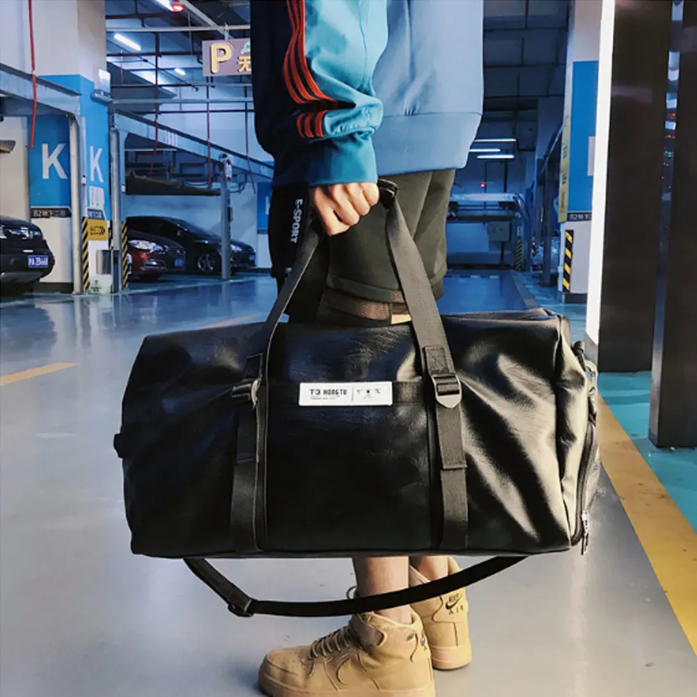 Мужская Черная модная дорожная сумка, Большая вместительная переносная сумка для фитнеса, спортивная сумка, сумка для выходных