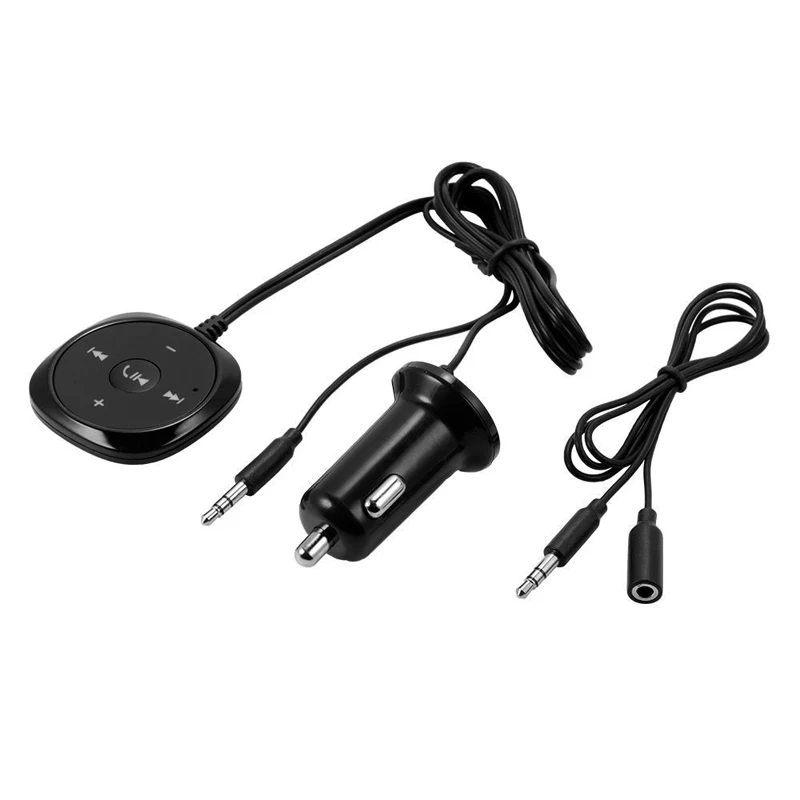 Автомобильный беспроводной Bluetooth комплект адаптер 2.1A USB Автомобильное зарядное устройство поддерживает с магнитной основой 3,5 мм вспомогательный аудиоресивер музыка дисплей