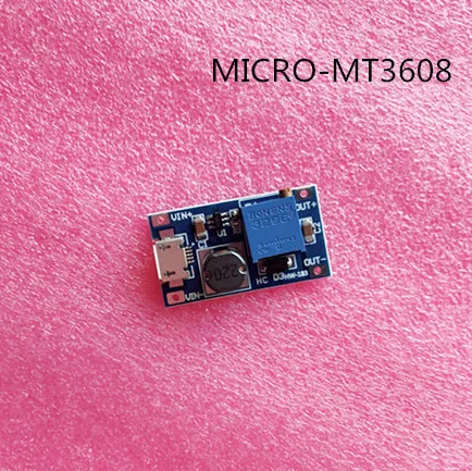 

100pcs DC-DC Adjustable Boost Module 2A Boost Plate Step Up Module with MICRO USB 2V-24V to 5V 9V 12V 28V MT3608