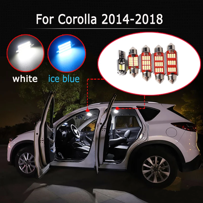 

9Pcs Canbus LED Lamp Car Bulbs Interior Package Kit For Toyota Corolla 2014 2015 2016 2017 2018 Map Read Trunk Cargo Door Lights