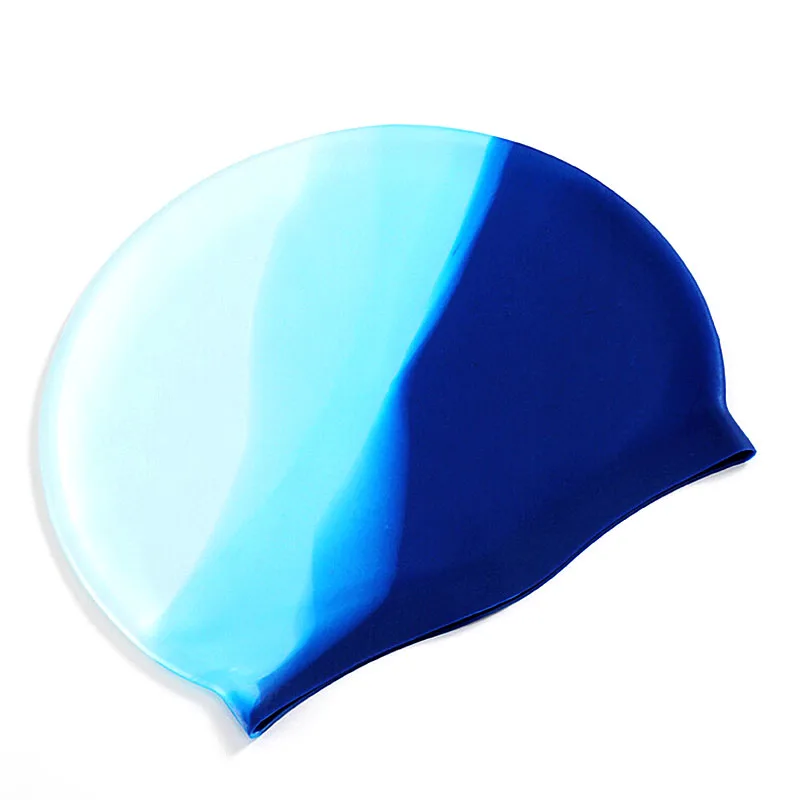 19-22,5 см градиентные взрослые силиконовые шапочки для плавания с защитой от ушек, резиновая водонепроницаемая шапочка для плавания, плавающие накидки, аксессуары для плавания