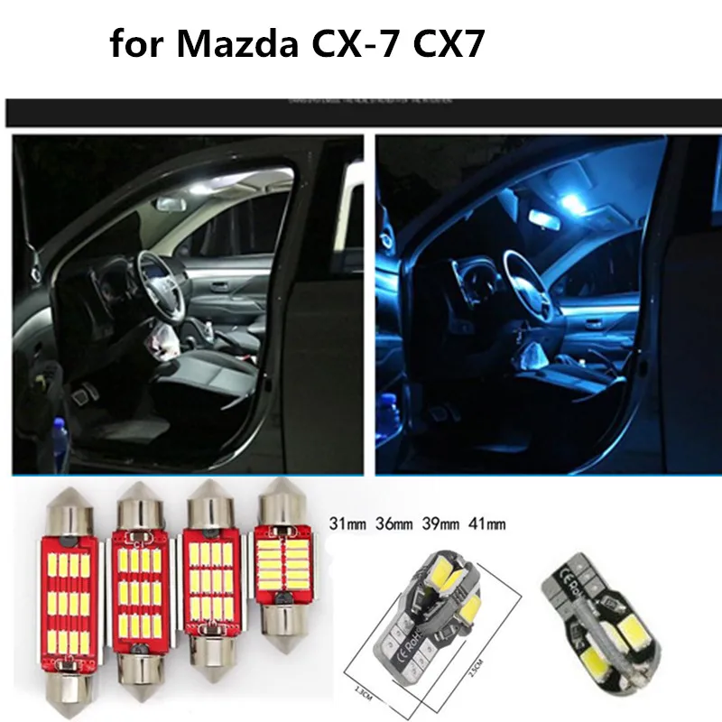 

14pcs LED Car Interior Light for Mazda CX-7 ,Canbus White Auto Dome Reading Lights for Mazda CX 7 Lamp Accessories