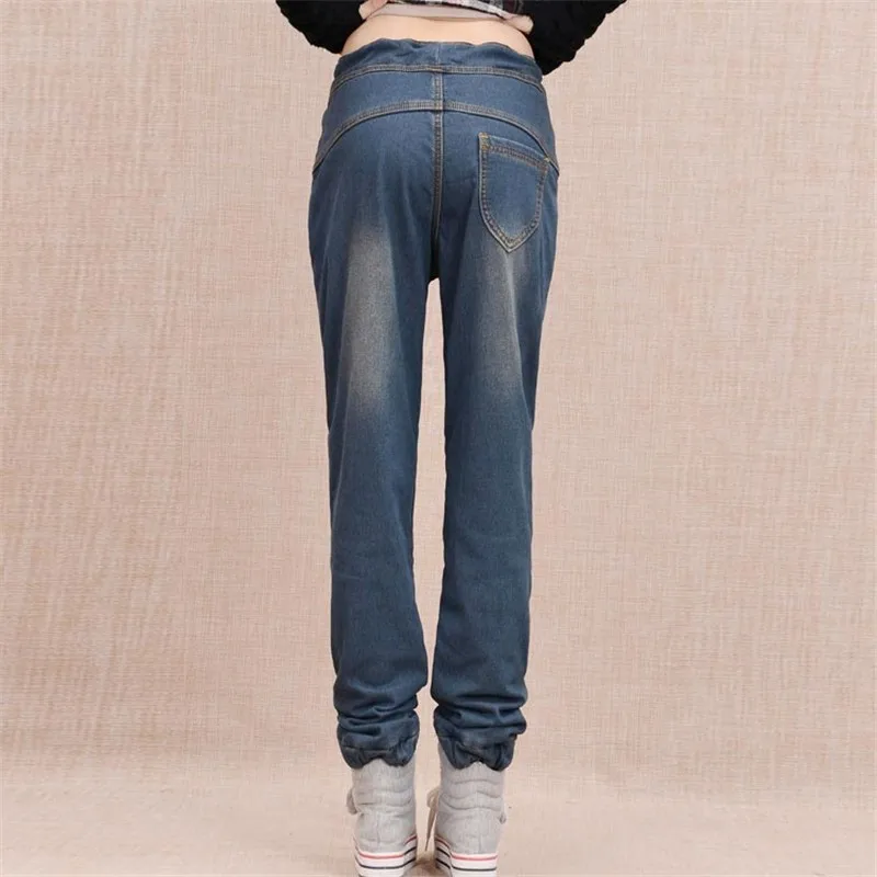 Новые зимние теплые джинсы женские утепленные вельветовые джинсы с высокой талией флисовые Дамские Брюки с кулиской джинсы Femme размера плюс C1504