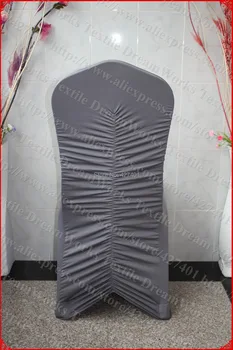 

Dark Silver Back Ruffled Spandex Chair Cover/Tablecloth/Chair Sash/Lycra Band For Wedding Party Hotel Banquet Home Decorations