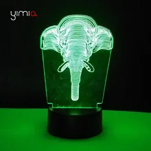 YIMIA датчик движения USB СВЕТОДИОДНЫЙ Ночник светильник тотем слон 3d-лампа светодиодный светильник детский ночник для украшения детской комнаты