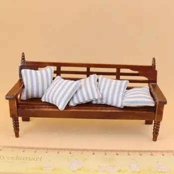 

1/12 Doll House Mini Furniture Model Wooden Sofa