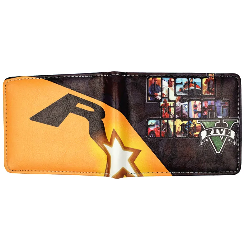 Игровой Grand Theft Auto V кошелек с карманом для монет Мужской Двойной кошелек - Цвет: qy3737