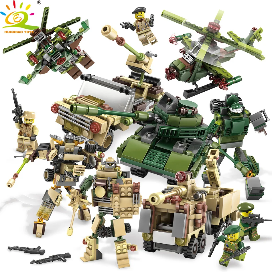 army light tactical tank with soldiers and guns - military building block toy army light tactical tank with soldiers and guns - military building block toy