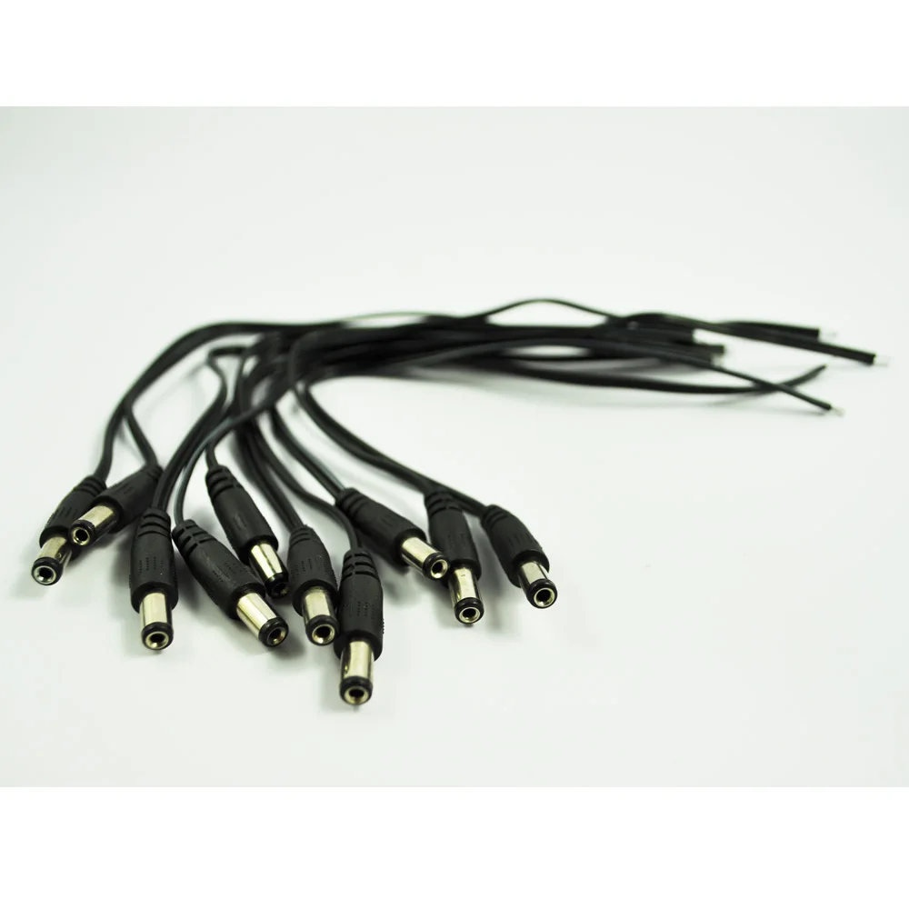 CAA-10pcs 5 5x2 1 мм штекер постоянного тока Мощность косички разъем свинцовый шнур для