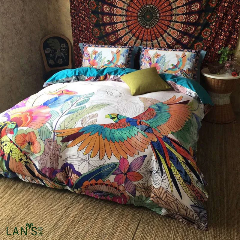 2017 Artistic Fashion 100cotton 4pcs Bedding Sets Digital Palace