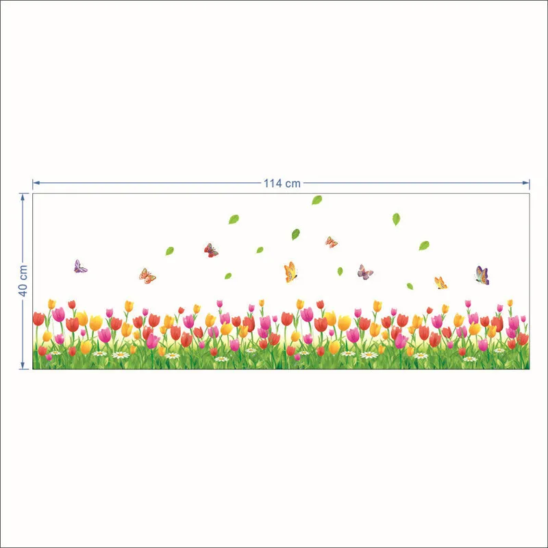 New! Beautiful Tulip&Butterfly DIY Wall Sticker home decal wall stickers kitchen Glass Door Bathroom wall stickers for Bedroom New! Beautiful Tulip&Butterfly DIY Wall Sticker home decal wall stickers kitchen Glass Door Bathroom wall stickers for Bedroom