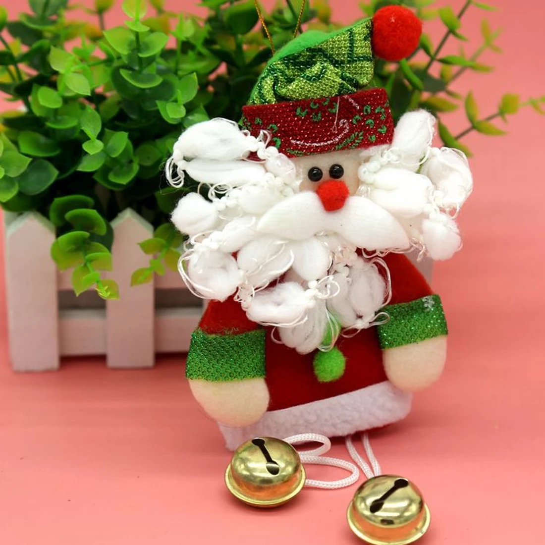 

Good 1Pcs Santa Pendant Christmas Tree Ornaments Hanging With Jingle Bells Christmas Decoration Supplies Length 23Cm