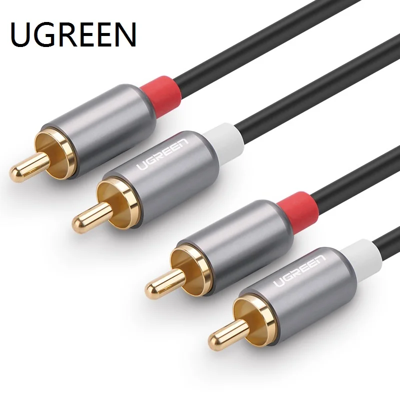 Ugreen 2RCA аудио кабель с двойной головкой лотоса два на две линии сигнала усилителя