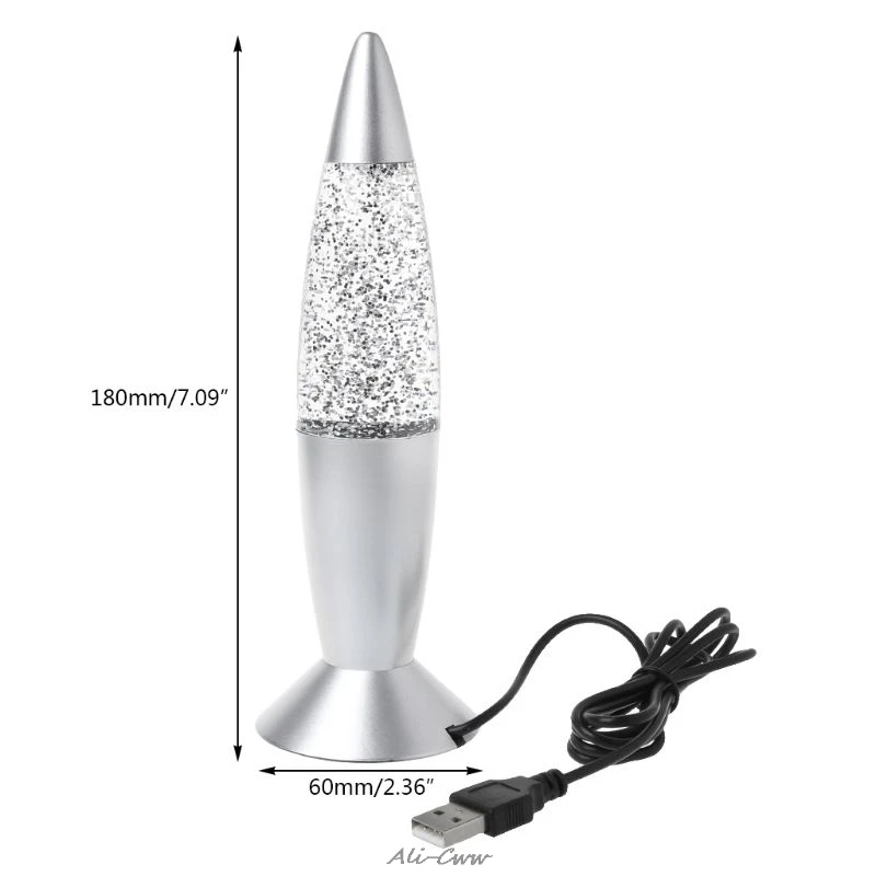  New Brand 1pc 3D Rocket Multi Color Changing Lava Lamp RGB LED Glitter Party Mood Night Light Chris - 32952870878