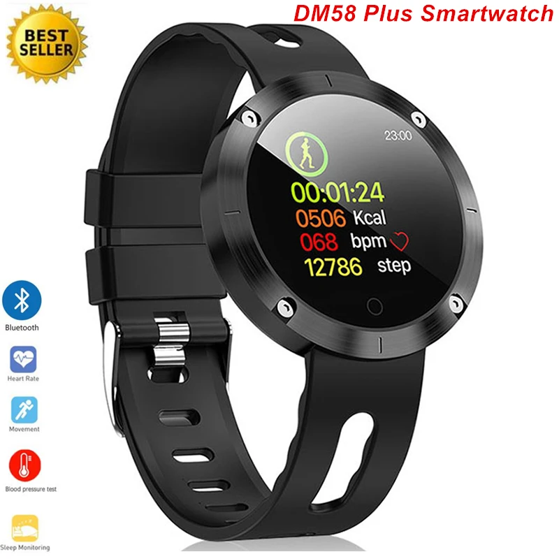 DM58 Plus Bluetooth Smart Watch Man Woman Waterproof Sport Bracelet Outdoor Pedometer Watch Heart Rate Blood Pressure Smartwatch