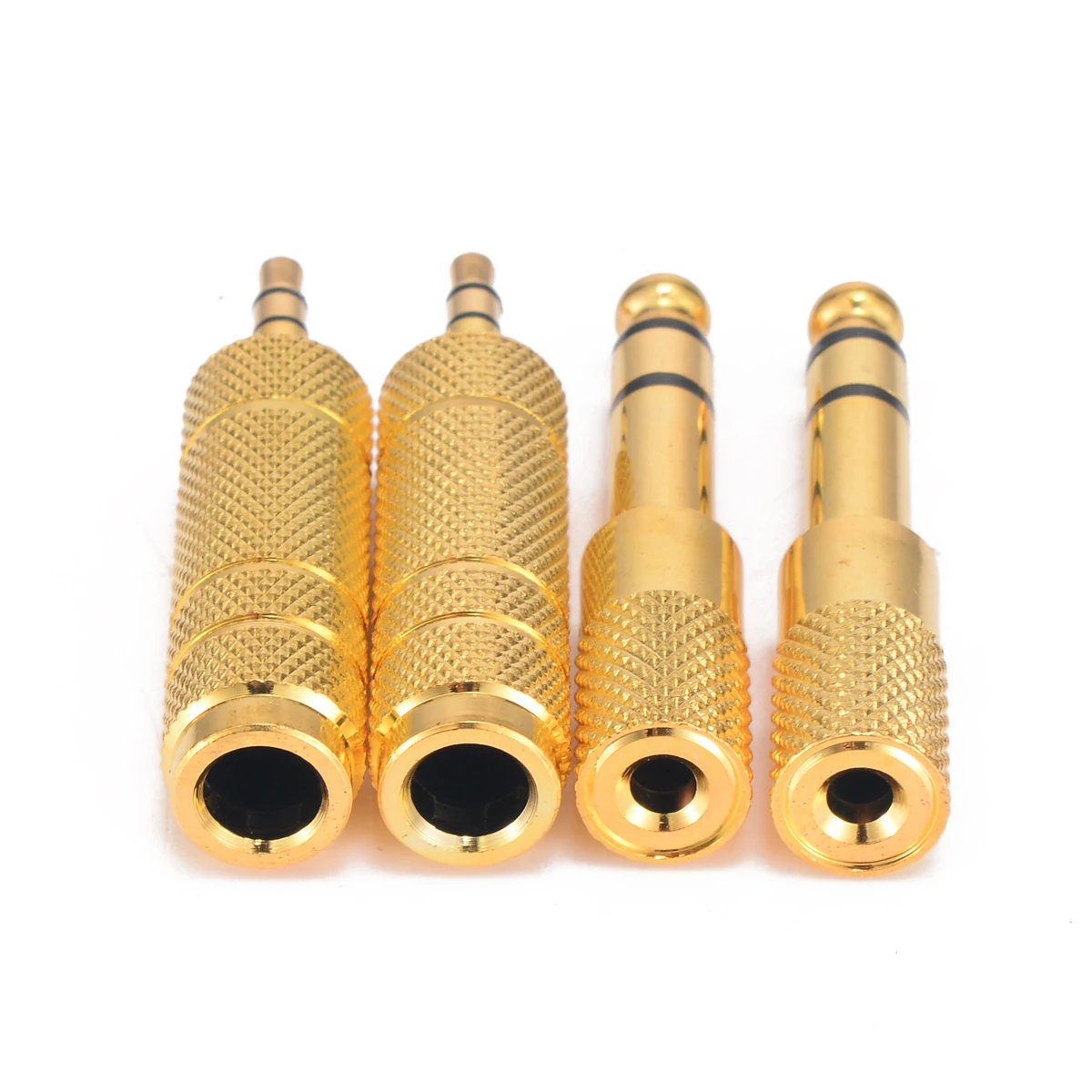 4pcs 3.5mm Male to 6.35mm Female Adapter 6.35 Plug to 3.5 Jack Stereo Speaker Audio Adapter Converter for Headphone Microphone