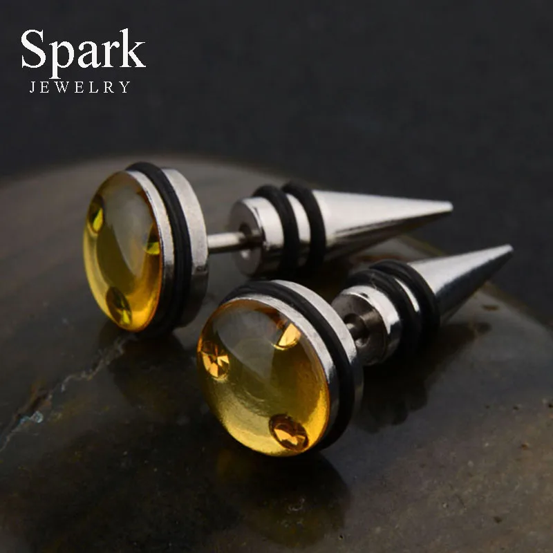 

1 Pair Punk Stainless Steel Rivet Nail Stud Earrings Personality Unisex Silver Color Piercing Medical Earrings Party