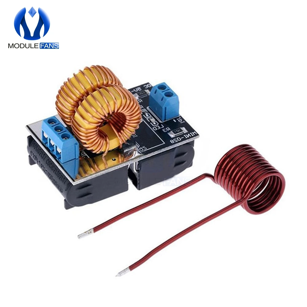 

DC 5V-12V 120W Mini ZVS Induction Heating Power Module Tesla Jacobs Ladder No Taps With Heating Coil
