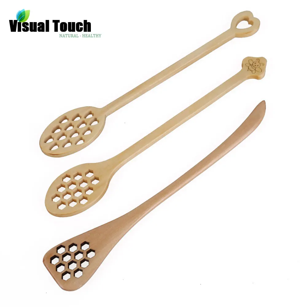 Cheer.US 5 Pcs Honey Dipper Honeycomb Wand Stick 1 Inch Honey Spoons Honey Wand Honey Stirrers Honeycomb Wand Cheese Boards Honey Dipper Stick Honey Jar Spoon