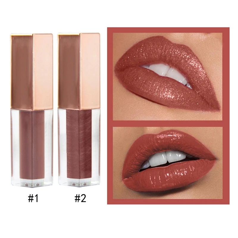 

New Makeup 6 colors liquid lip gloss no logo Shimmer Nude Color Metallic Lip Gloss shiny Lipgloss private label Makeup lip gloss