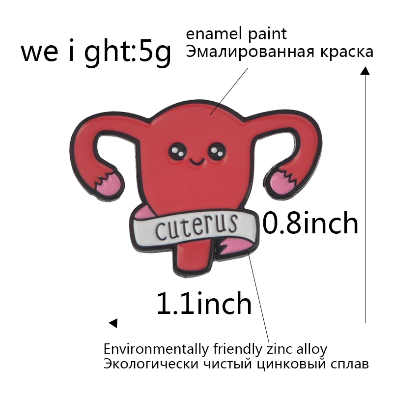 Эмалированная булавка cuterus для женщин, женская матка, броши, подарок, феминистские значки, значок, кнопка, булавка на лацкане для одежды, кепка, сумка