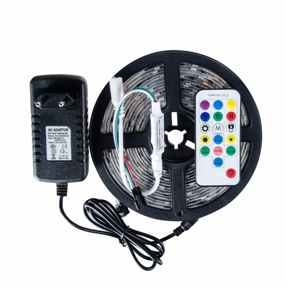 Умная Светодиодная лента 12 В постоянного тока 5050SMD RGB цветная 5 м 4 3 2 1 30