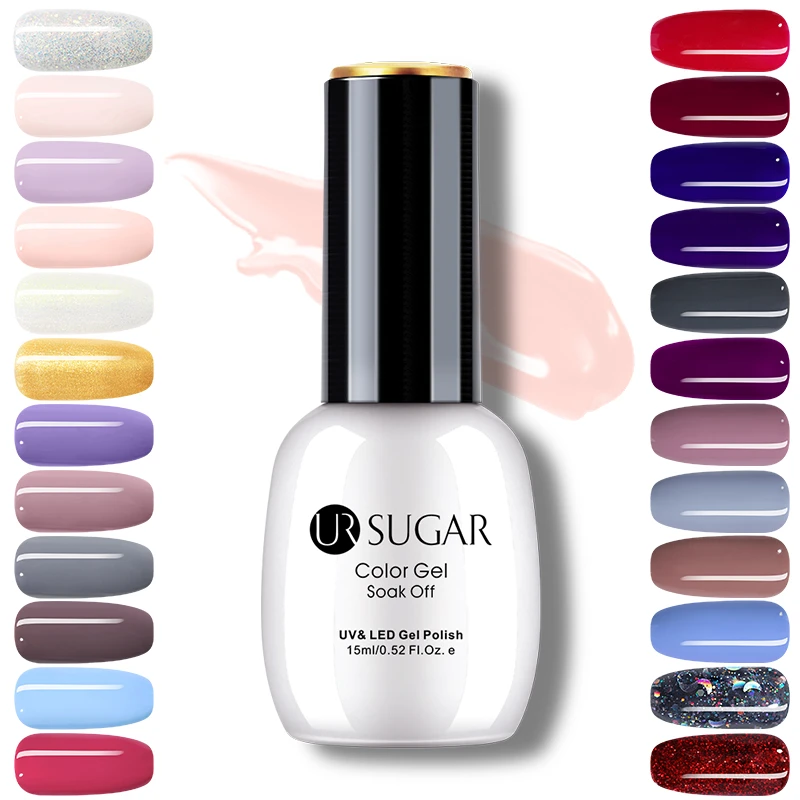 Ur Sugar 15ml Nail Color Gel Nail Polish Pink Blue Gray Glitter Sequins Shining Soak Off Nail Art Uv Gel Varnish Nail Gel Aliexpress