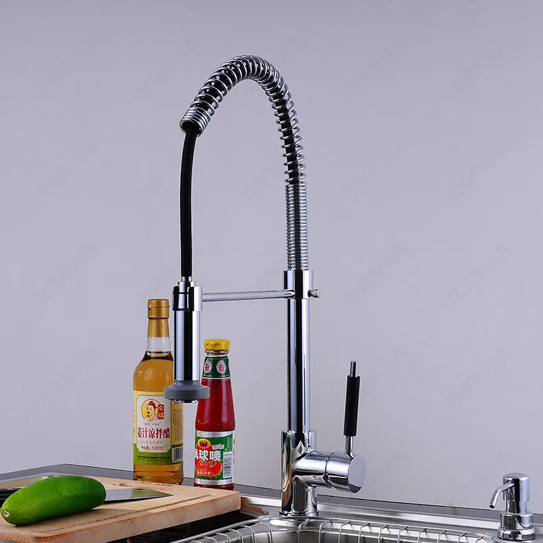 Newly product solid brass kitchen sink faucet with hot cold polished