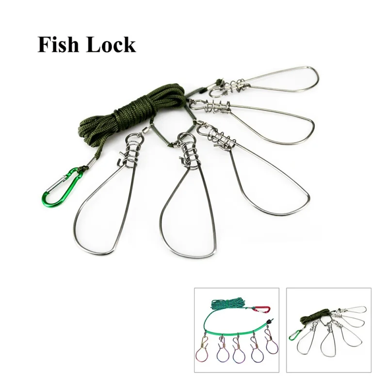 

5M Fishing Lock Buckle Stainless Steel Live Fish Lock Belt Fishing Stringer Fishing Tackle