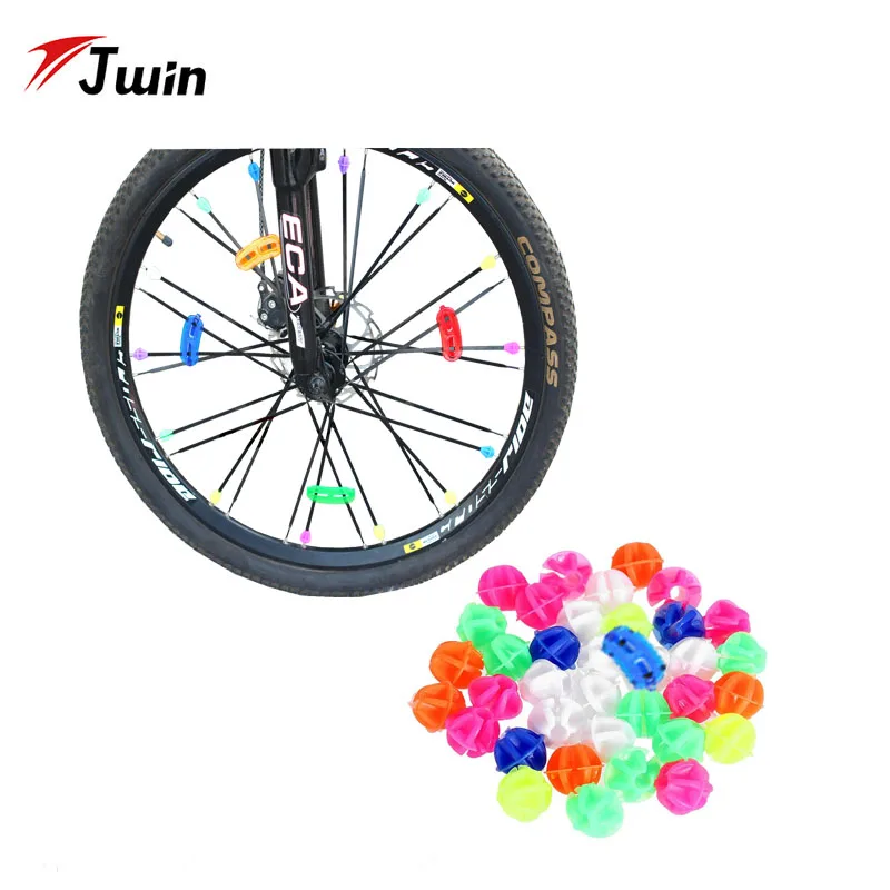 

Colorful Bicycle Wire Beads Decorations Round Spoke Reflector Beads Luminous Plastic Clip