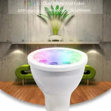 AC100-240V ZLL RGB+ CCT Точечный светильник двойной белый GU10 прожектор zigbee 5 Вт Светодиодная лампа приложение телефон контроллер работает с Amazon Echo