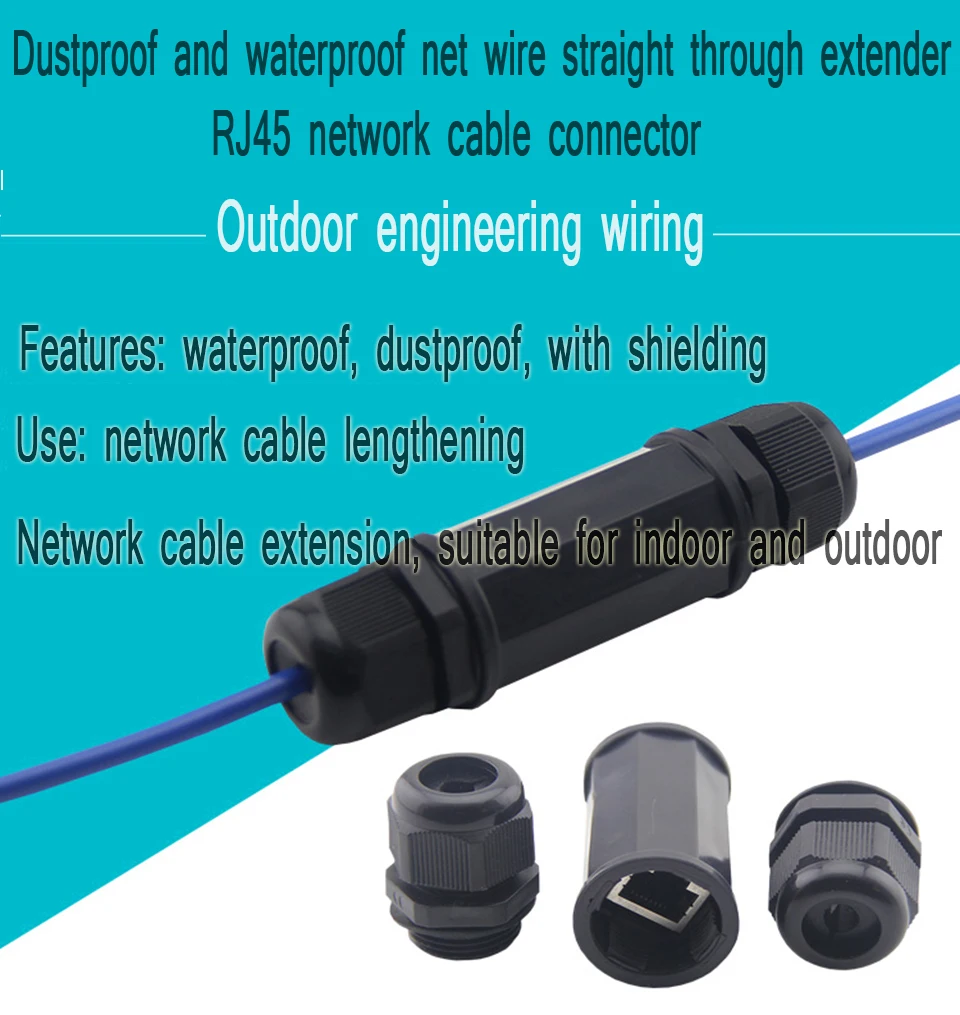 Coupler Dustproof Female Outdoor Waterproof LAN Network Cable Connector ABS RJ45