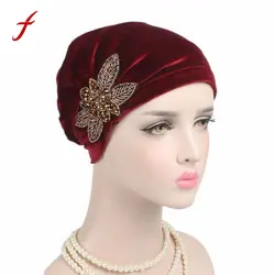 2019 модная шапка удобная повседневная женская бархатная трикотажная раковая химиотерапия шляпа шапка шарф Тюрбан, повязка на голову шапка